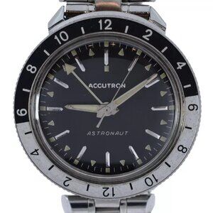Vintage 1969 Accutron Astronaut Day & Night Watch JB Bullet Band Bracelet w/ B+P